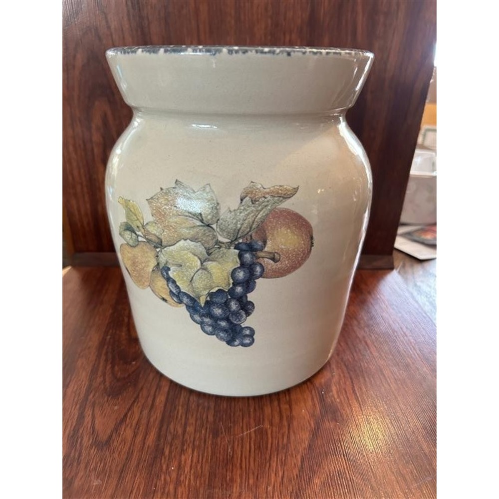 Home and Garden Party Stoneware butter churn 9" tall 7" wide stone wear fruit
